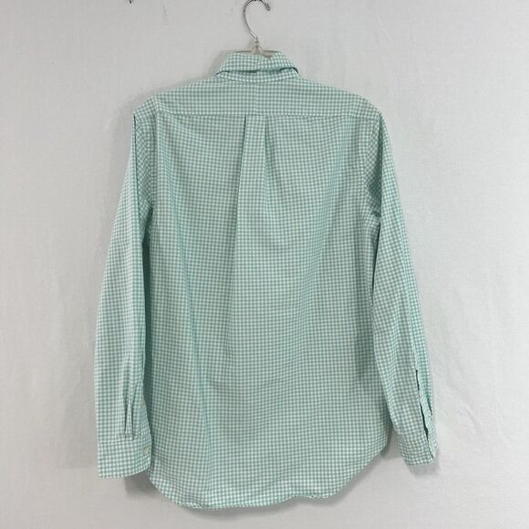 Ralph Lauren Shirt Mens Medium Flesh Pony Mint Green Gingham Plaid Oxford - Picture 8 of 14
